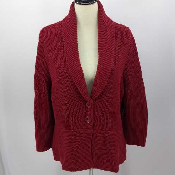 Nine West Sweaters - Nine West 1X Cardigan Sweater Maroon Red